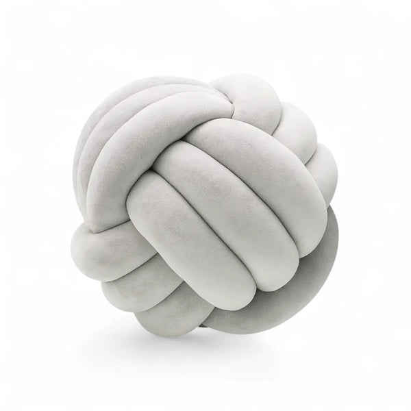 Almofada Nó Escandinavo na cor cinza, perfeita para adicionar estilo e conforto à decoração de sua casa.