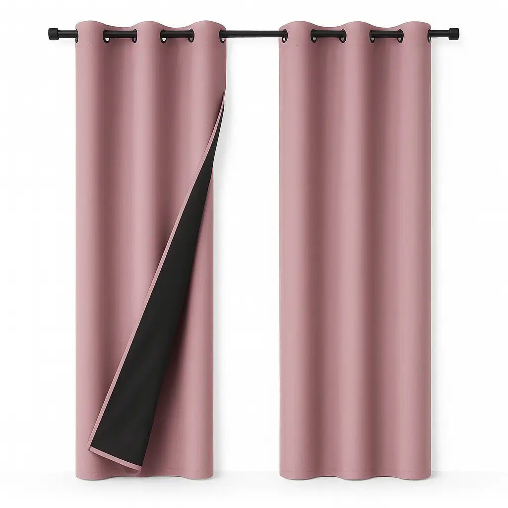 Design sofisticado da cortina blackout com ilhós, perfeito para complementar a decoração.