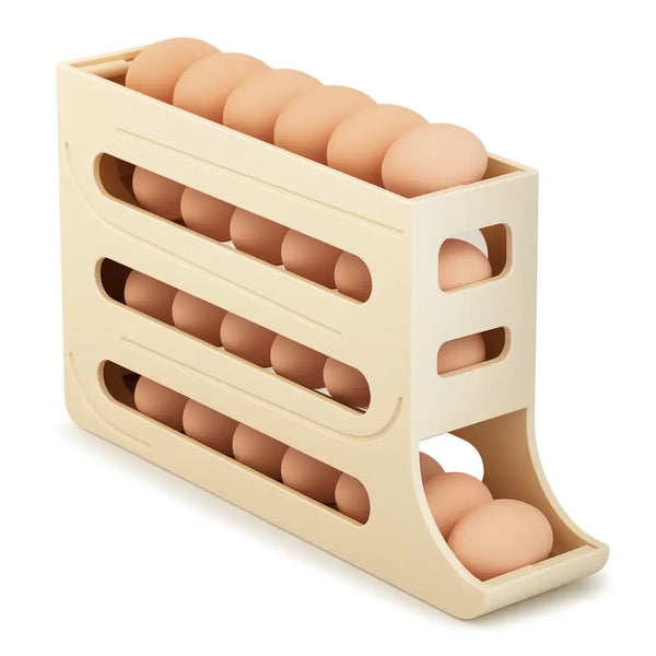 Como utilizar o Dispensador Automático de Ovos, com rolagem suave e acesso fácil a cada ovo.