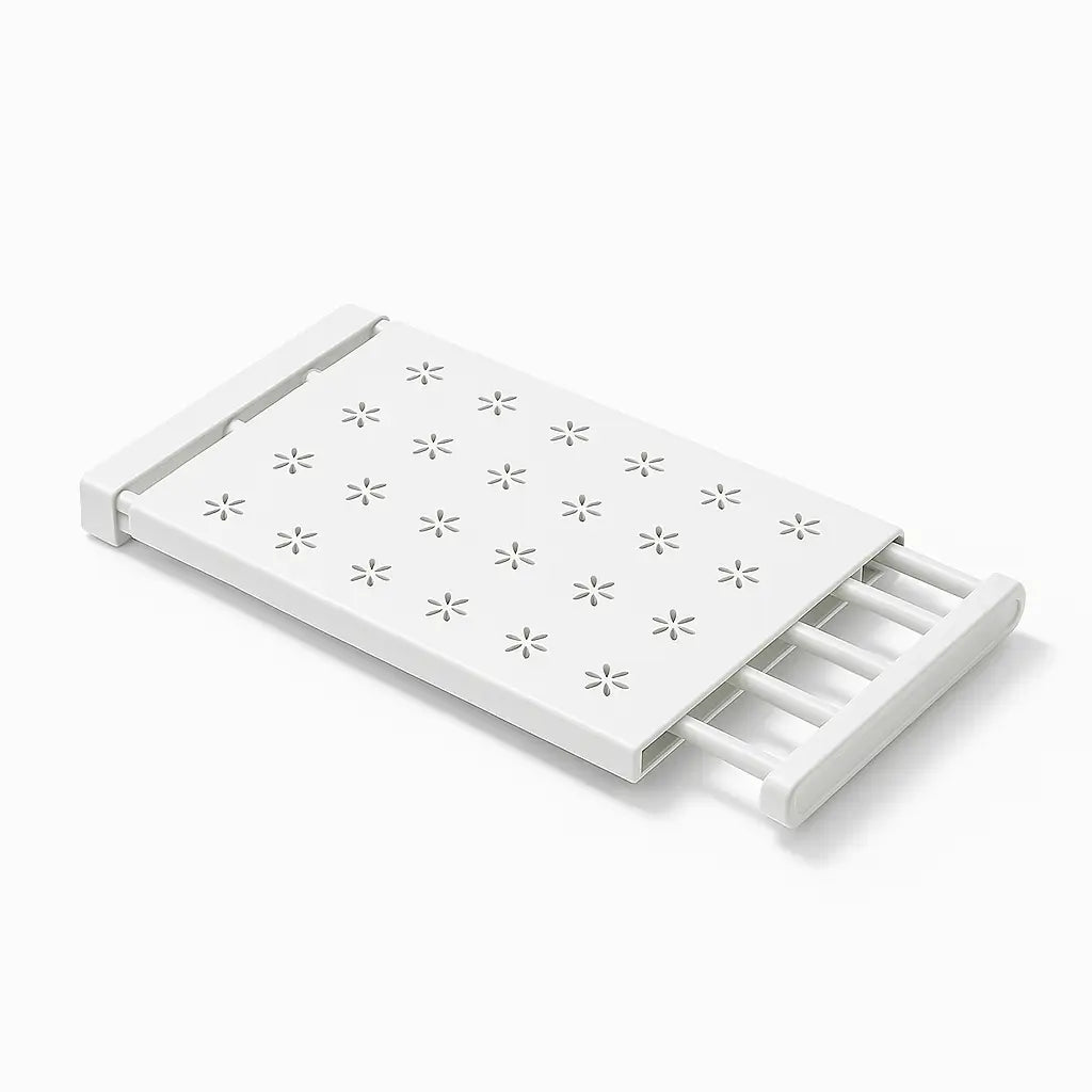 Divisor de Gavetas Retrátil Ajustável 53-90cm Aço Camada Dupla Antiderrapante