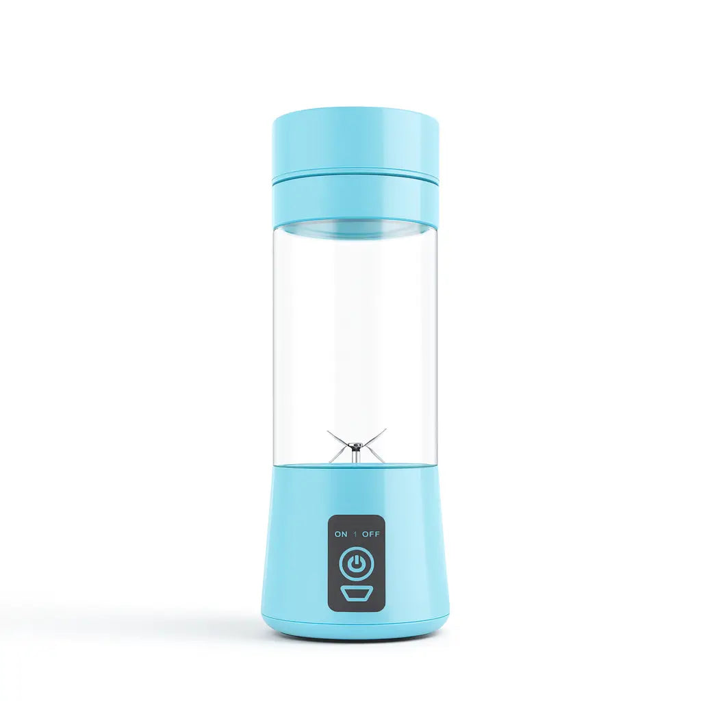 Liquidificador portátil USB com design fácil de desmontar e limpar após o uso.