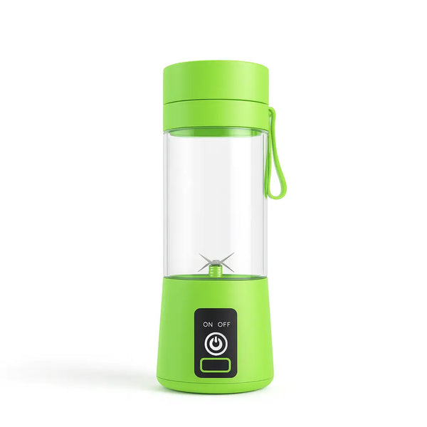 Liquidificador portátil USB mostrando sua funcionalidade em movimento, ideal para o dia a dia.