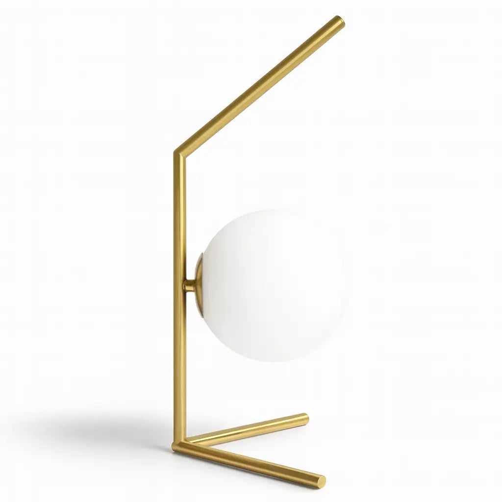Luminária Nordic Gold com iluminação branca fria, ideal para ambientes modernos e sofisticados.
