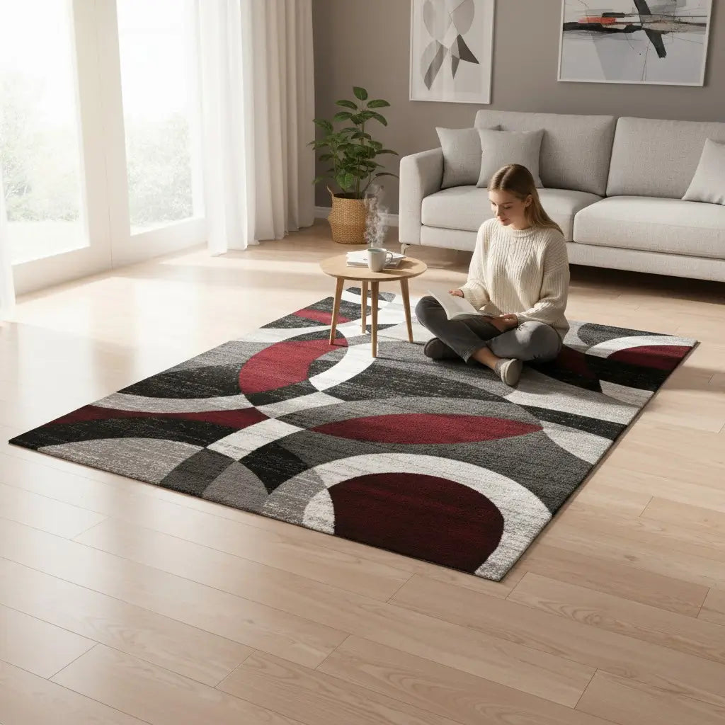 Acabamento impecável do Tapete Geométrico Nórdico, ideal para qualquer ambiente sofisticado.