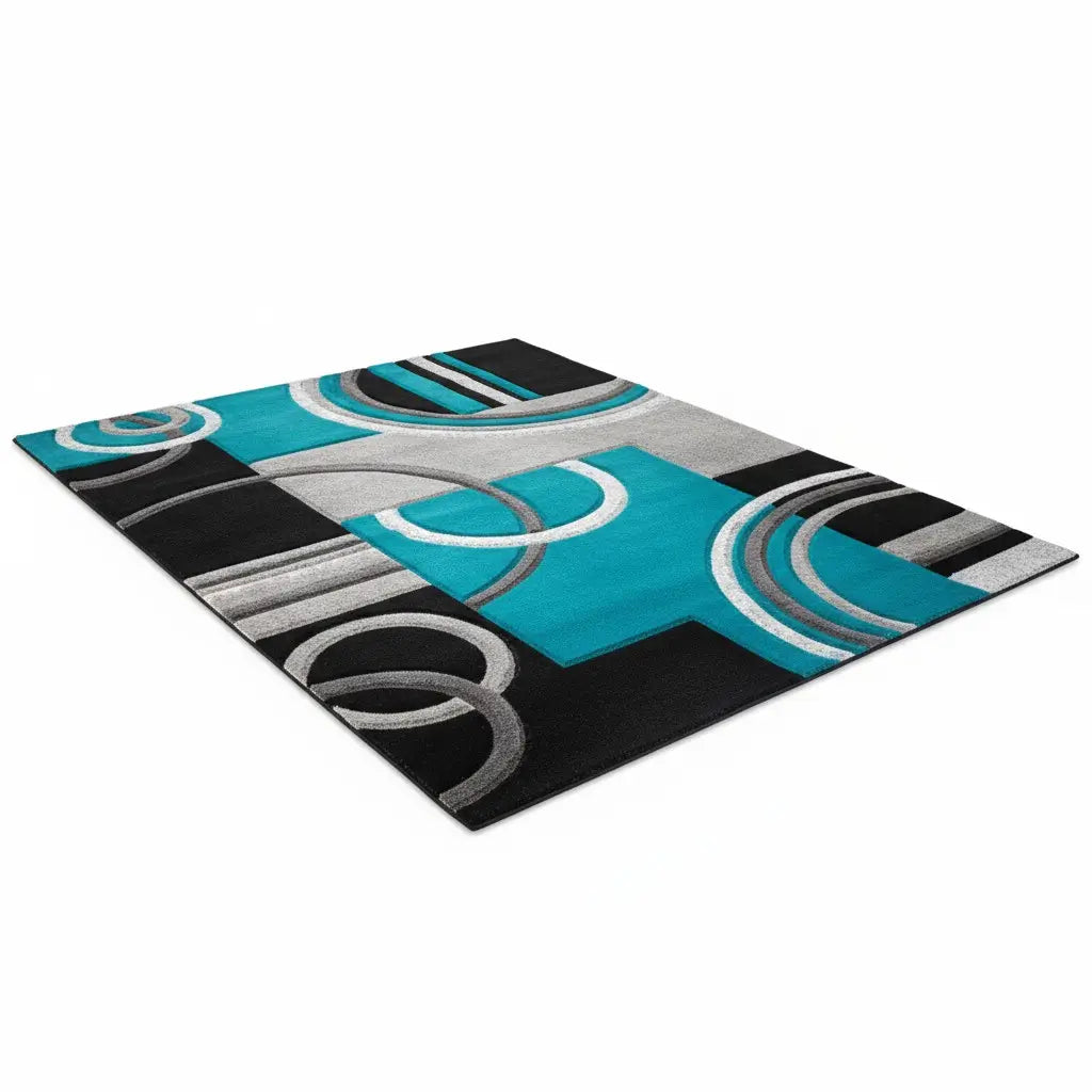 Acabamento impecável do Tapete Geométrico Nórdico, ideal para qualquer ambiente sofisticado.