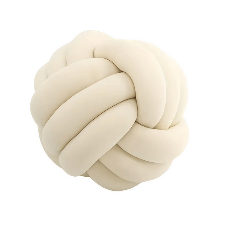 Almofada Nó Escandinavo na cor amarela, ideal para trazer um toque moderno e aconchegante ao ambiente.