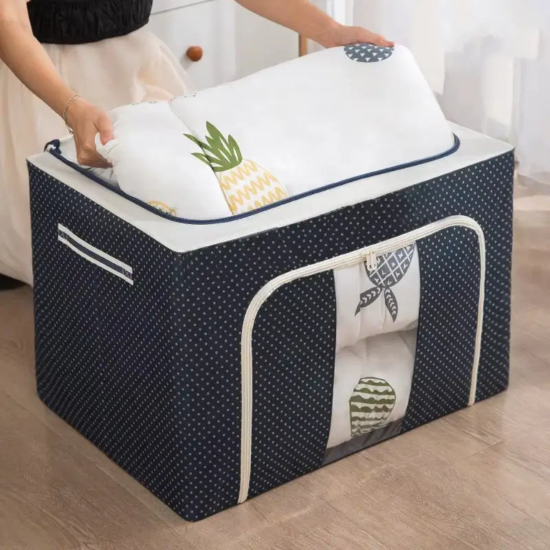 Bolsa dobrável de armazenamento com grande capacidade, perfeita para roupas, cobertores e edredons