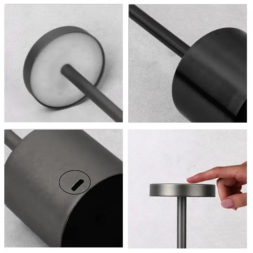 Candeeiro de Mesa LED disponível em cores modernas – Branco, Dourado, Preto e Prata – combinando estilo e funcionalidade para qualquer decoração.