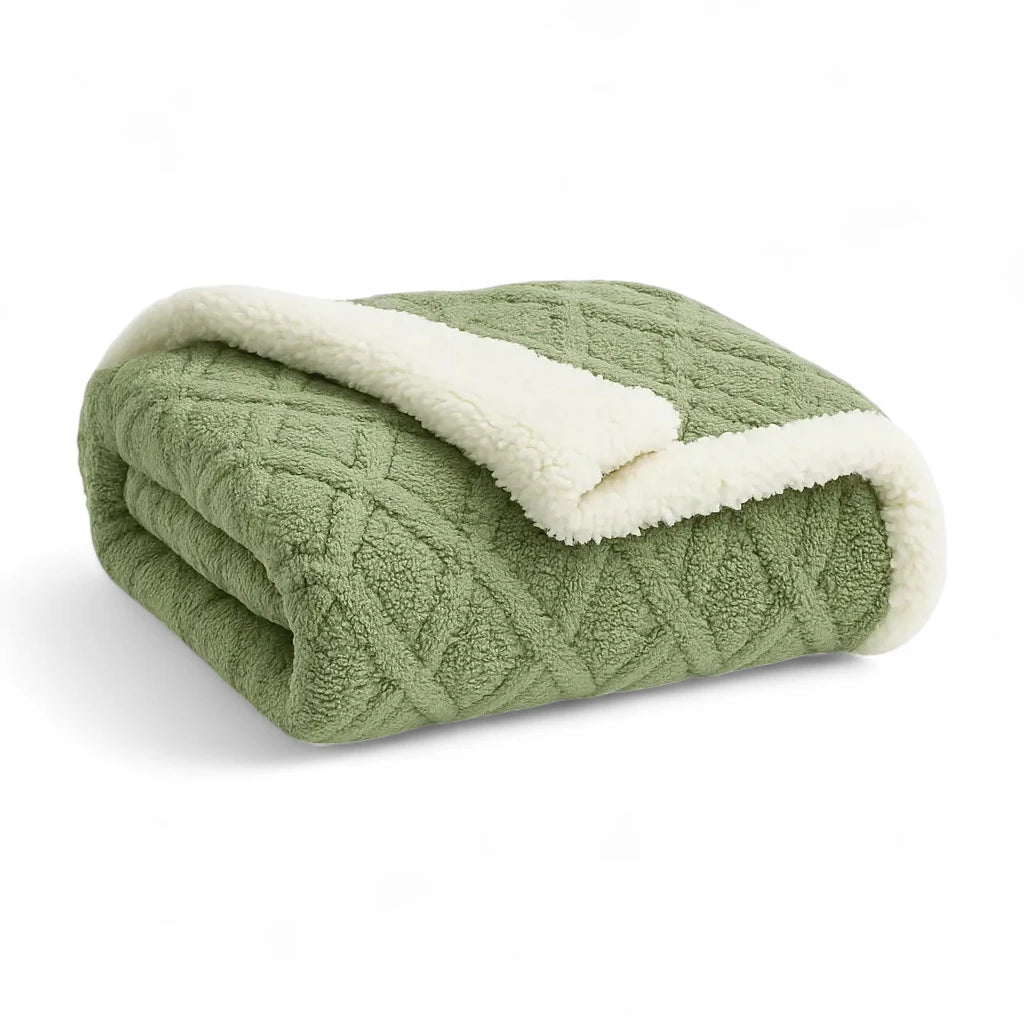 Cobertor de flanela lambswool, oferecendo conforto e para qualquer ambiente.