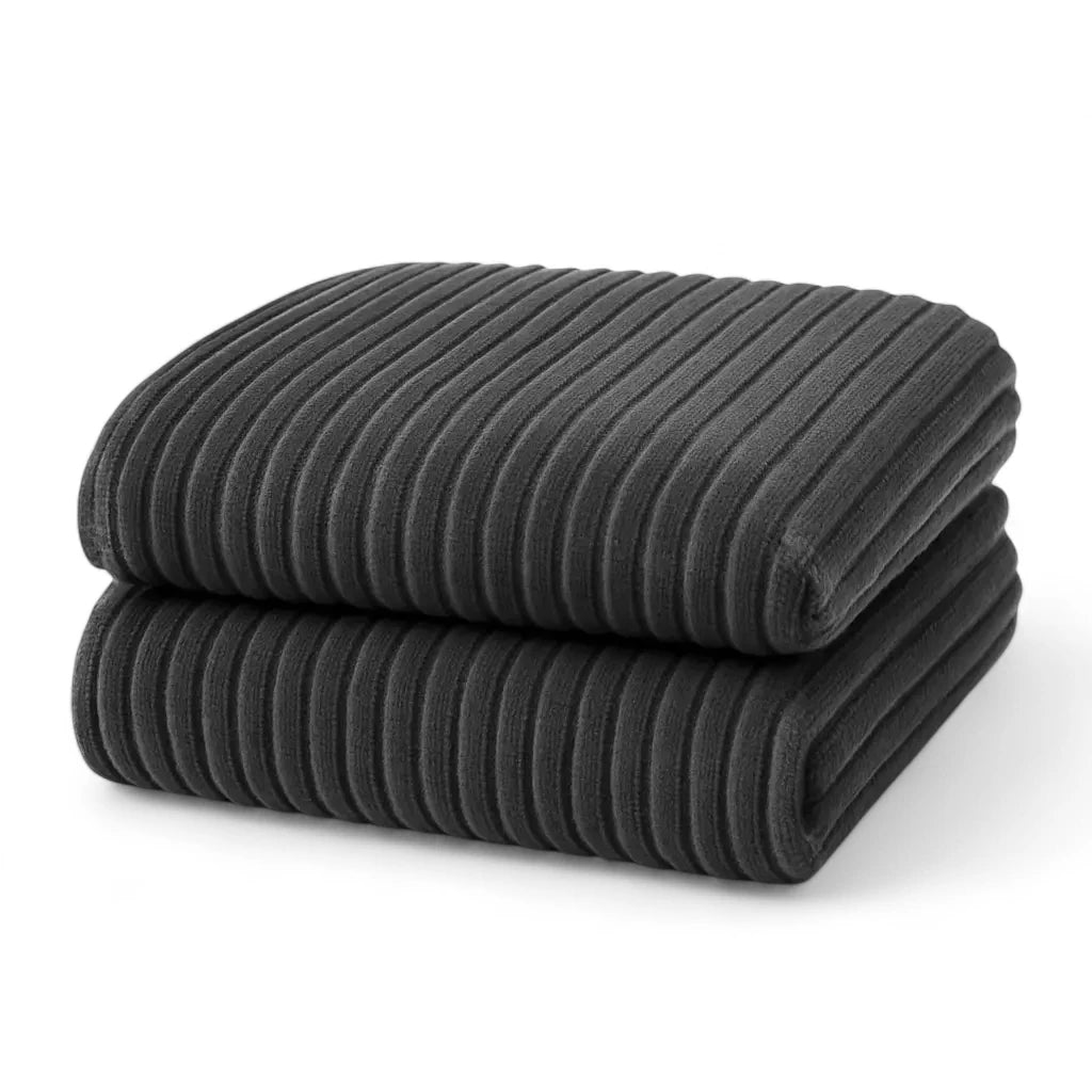 Cobertor Flanela Listrada Cinza Grafite