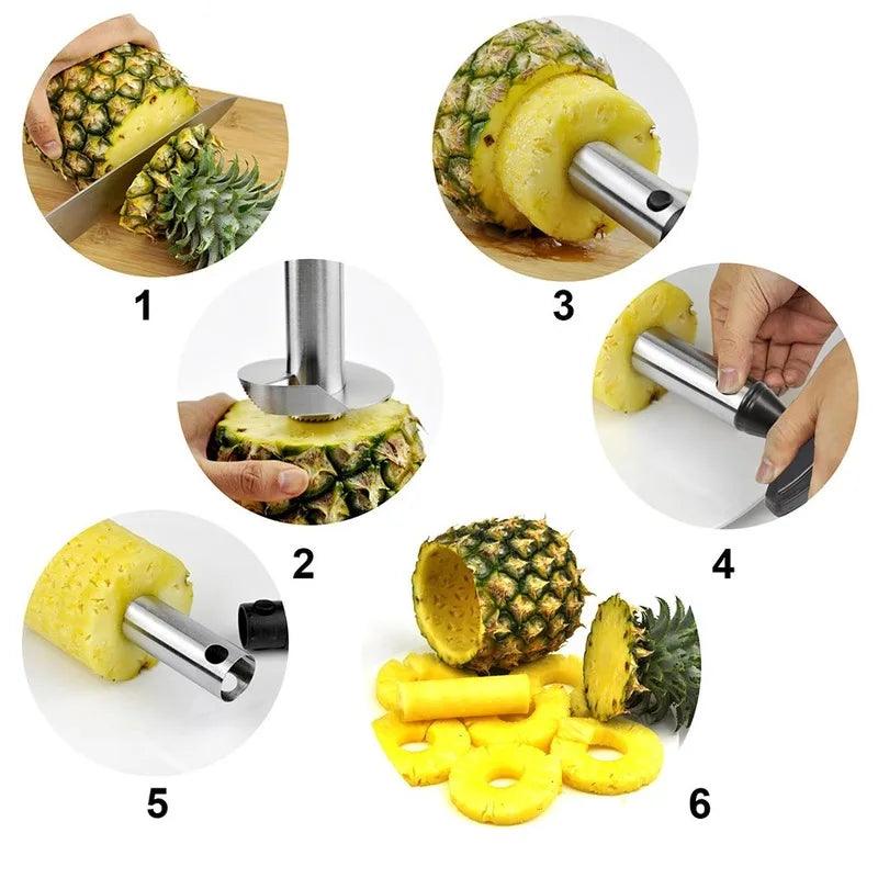 Cortador espiral de abacaxi em aço inox prático e resistente, ideal para uso doméstico e profissional