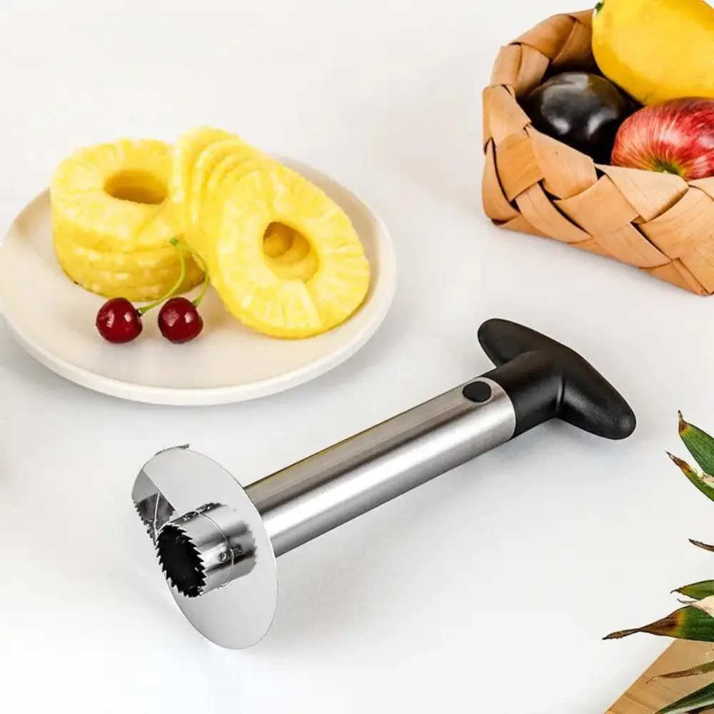 Descascador espiral de abacaxi com design ergonômico e lâmina inoxidável para cortes precisos