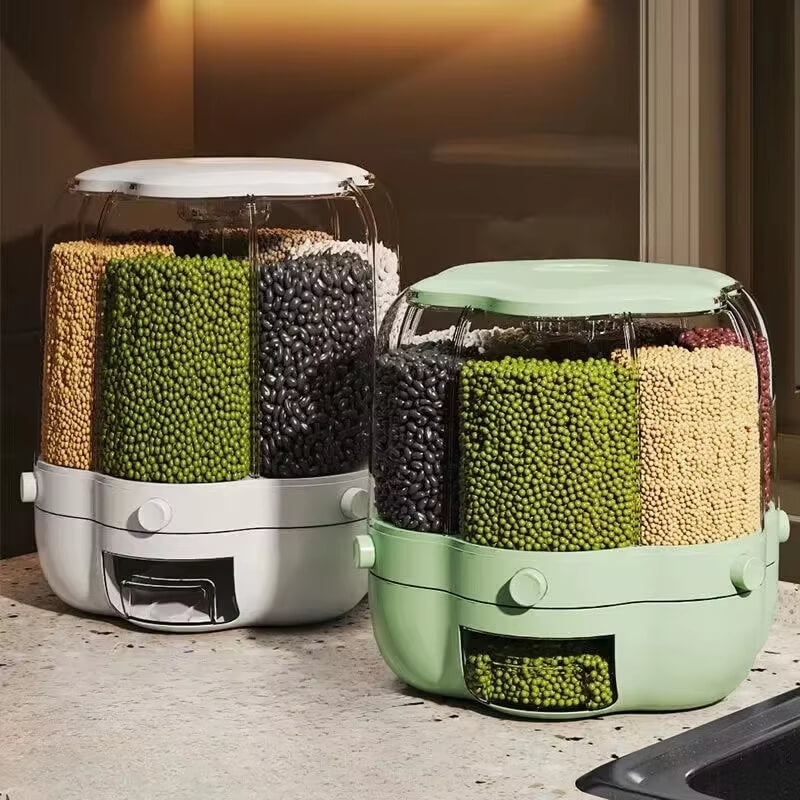 Dispensador de Cereais Rotativo Selado na cor branca, com design elegante e capacidade para manter os alimentos frescos e organizados.