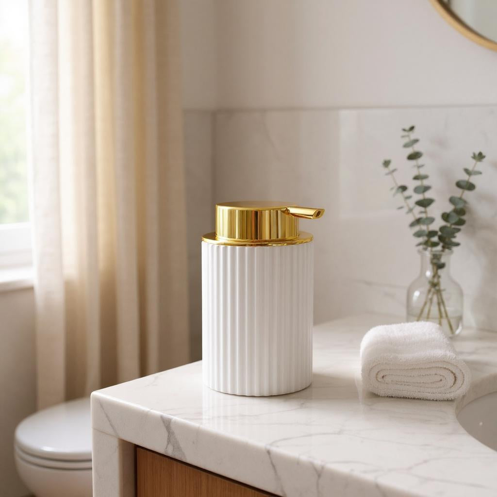 Dispensador manual de luxo com refil fácil, design refinado e durabilidade