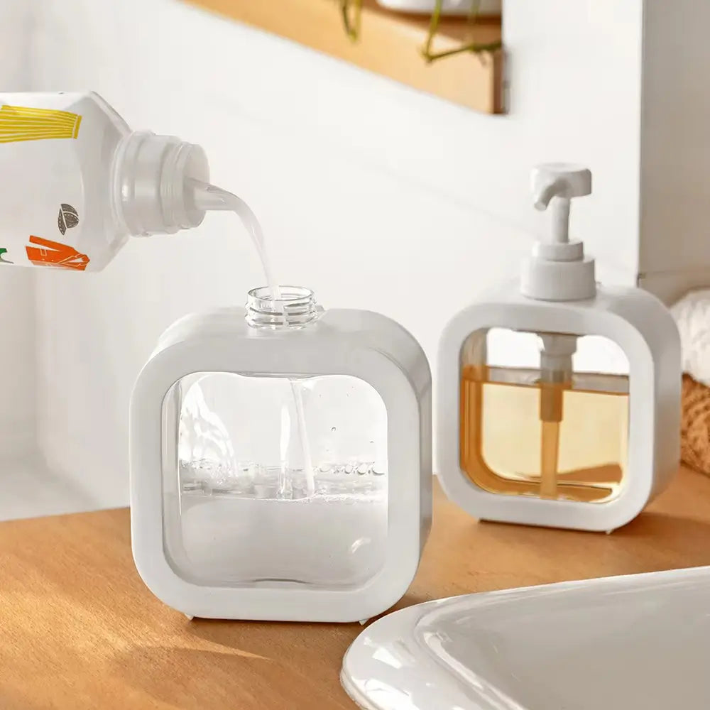 Dispenser de sabão manual recarregável, fácil de abastecer e perfeito para uso cotidiano