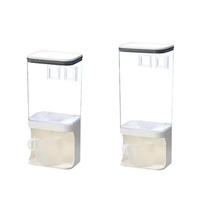 Distribuidor de Alimentos Secos branco, de 1000ML, compacto e eficiente para otimizar o armazenamento na sua cozinha.