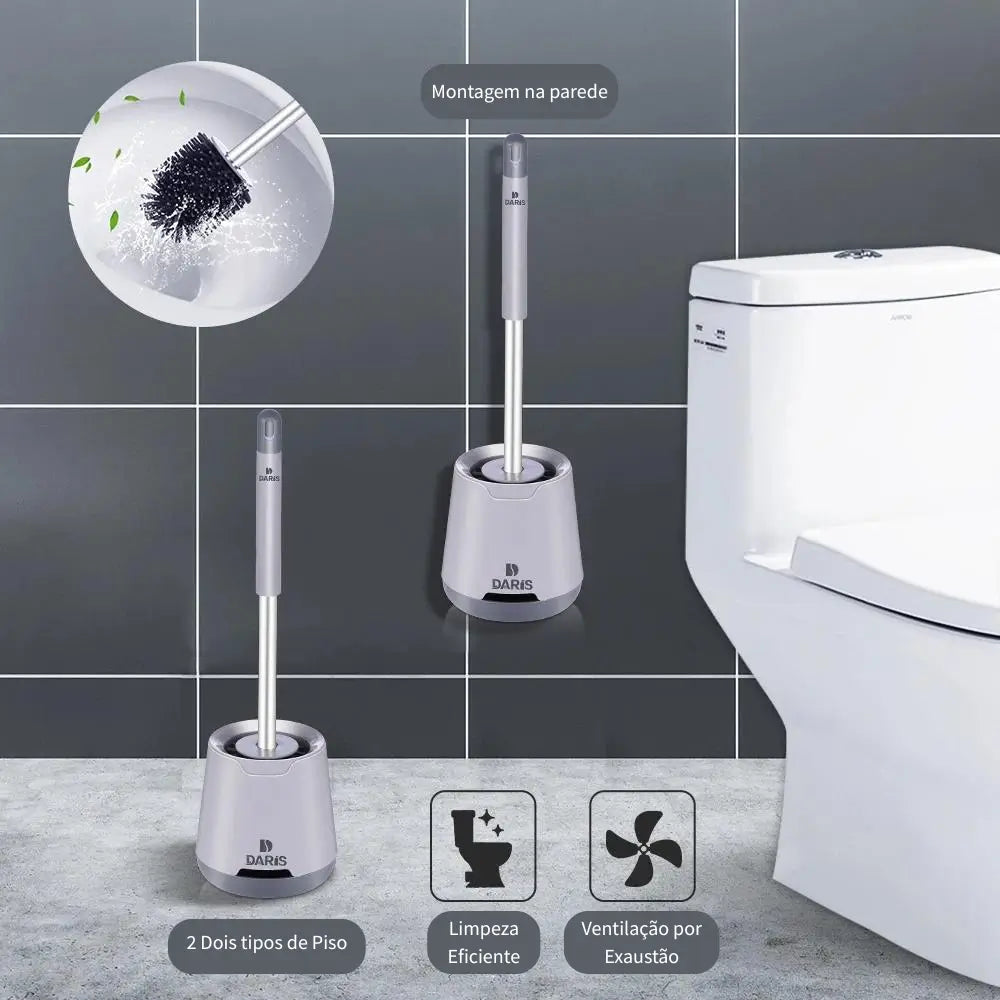 Escova sanitária de cabo longo resistente e durável, ideal para uso diário
