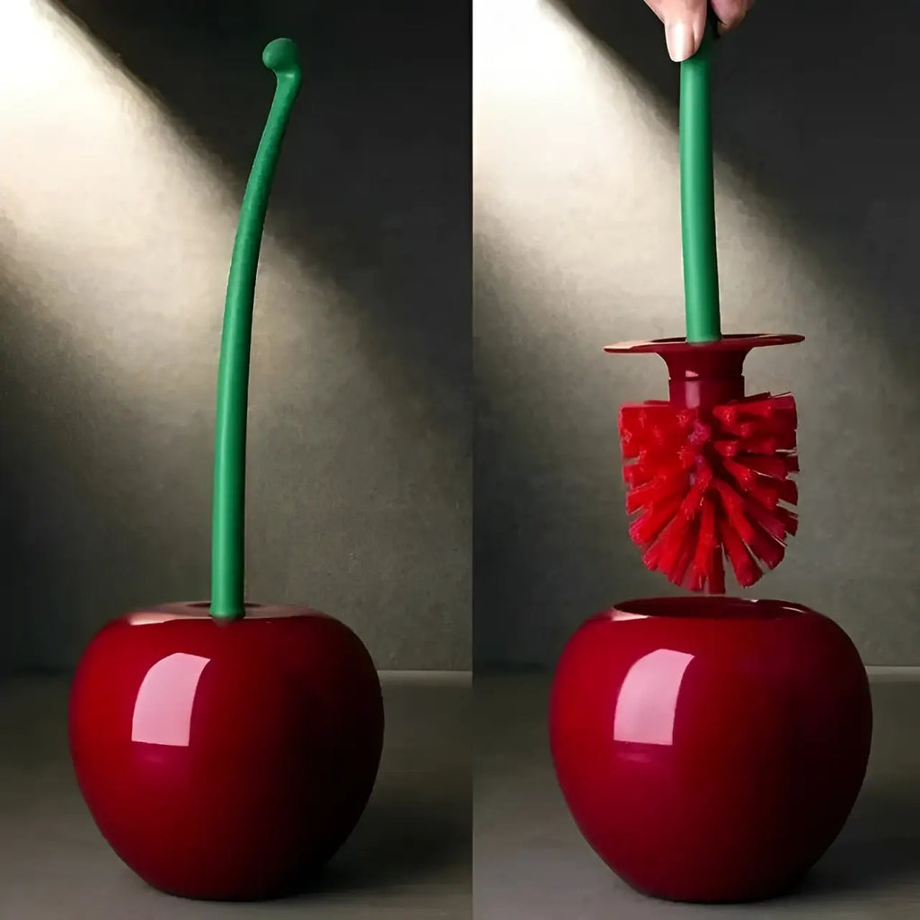 Escova sanitária com design de cereja criativa que combina higiene e charme no banheiro