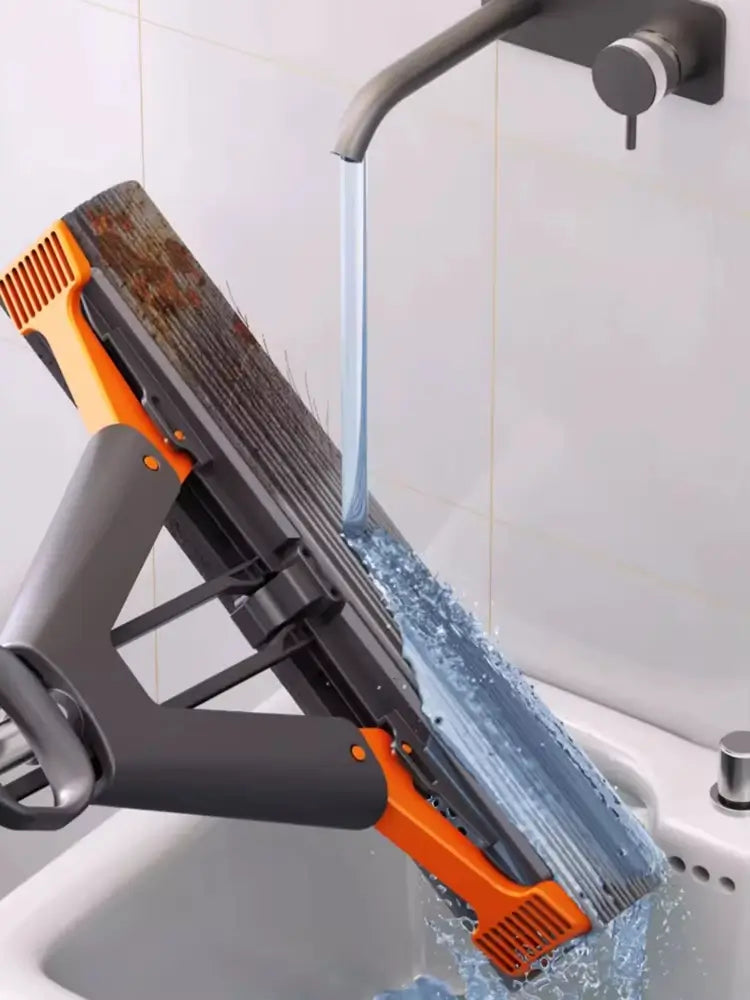 Esfregão de algodão automático que oferece conforto e agilidade na limpeza de pisos