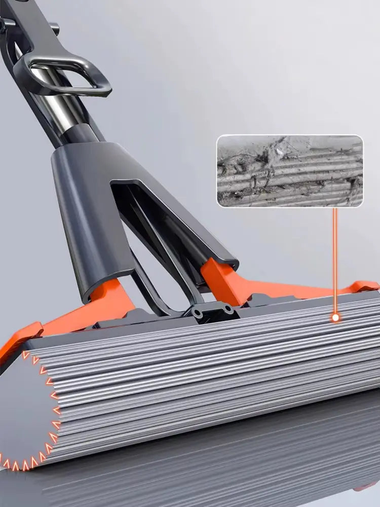 Esfregão de algodão com sistema automático de secagem rápida, ideal para pisos sempre secos