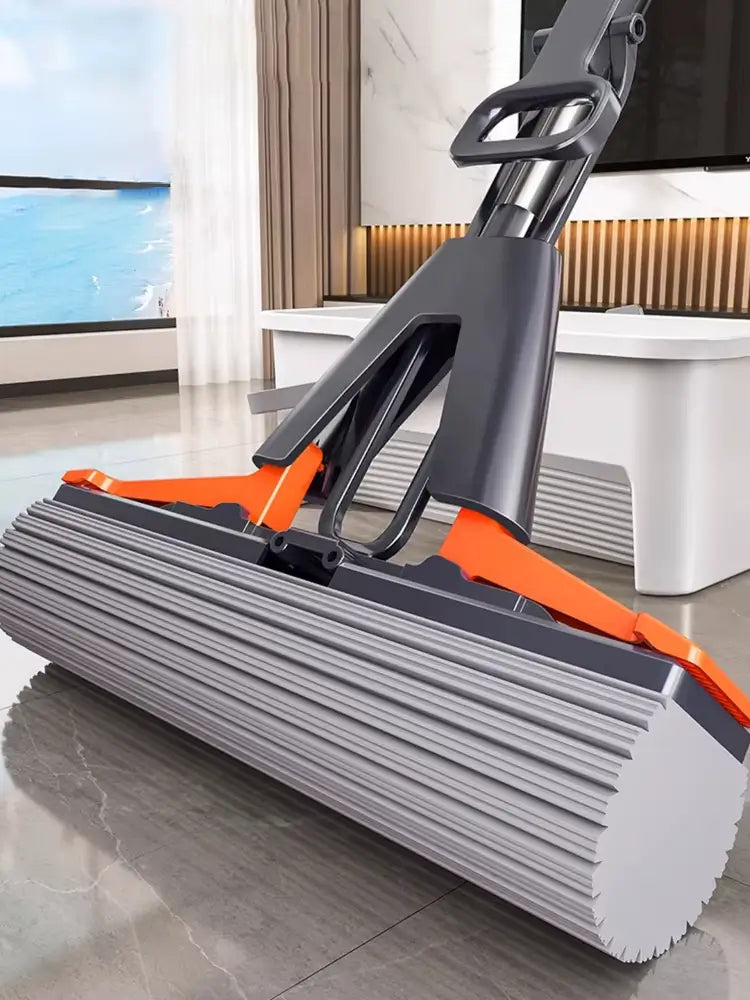 Esfregão de algodão com drenagem automática que facilita a limpeza e dispensa torção manual