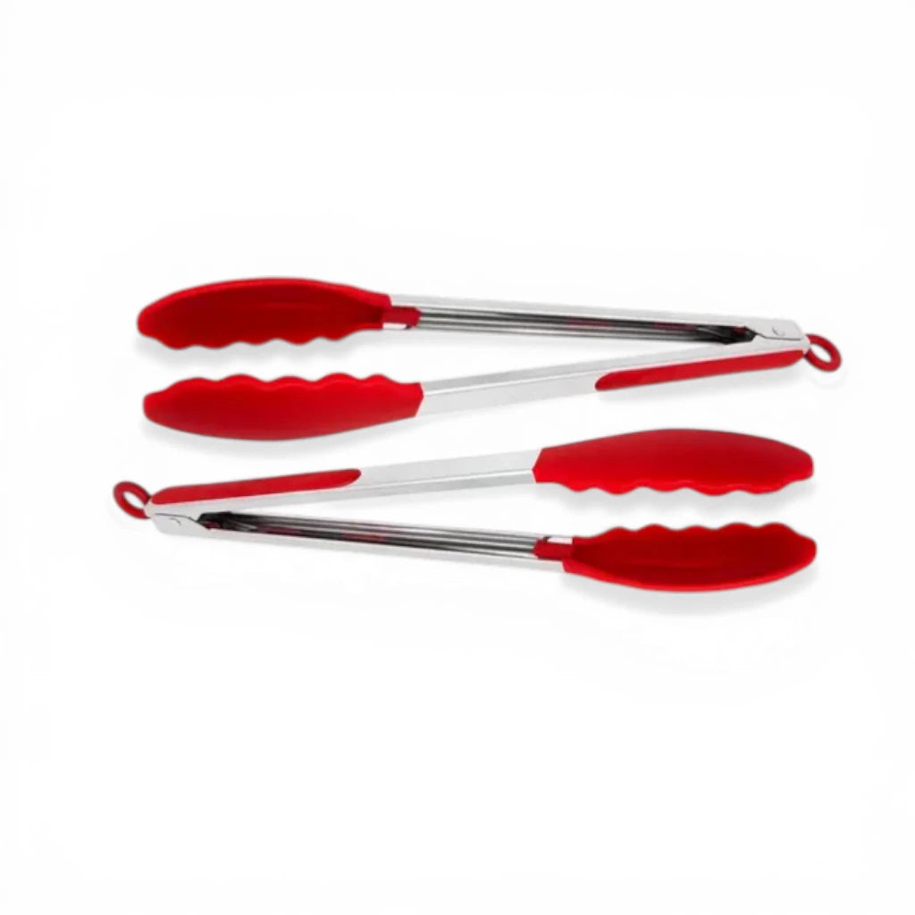 kit 2 Pinças de Cozinha Inox com Pontas de Silicone
