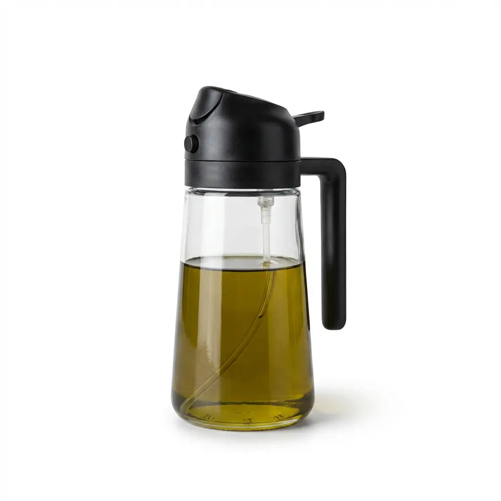 Kit com 2 pulverizadores de azeite 2 em 1 com função spray e despejo, ideal para cozinha prática