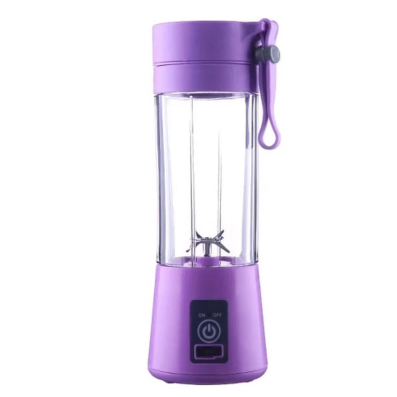 Liquidificador portátil USB sendo usado para misturar smoothies, shakes e sucos naturais.