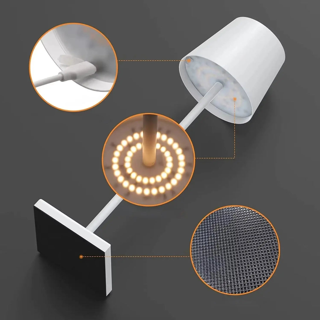 Candeeiro com escurecimento contínuo, permitindo o ajuste preciso do brilho com um simples toque para criar a atmosfera ideal.