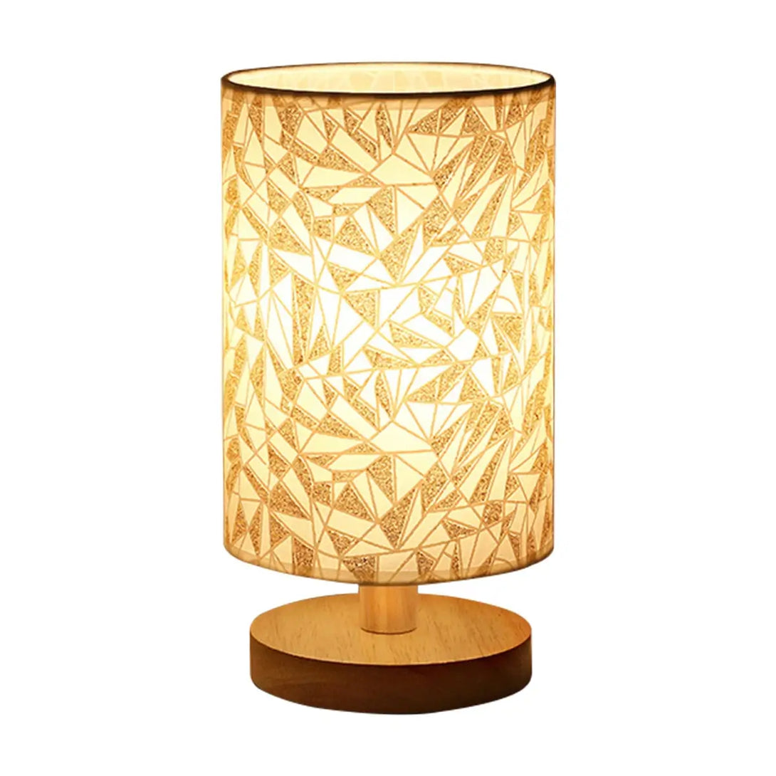 Luminária de mesa de linho com design compacto e portátil, perfeita para espaços pequenos e para transporte fácil.