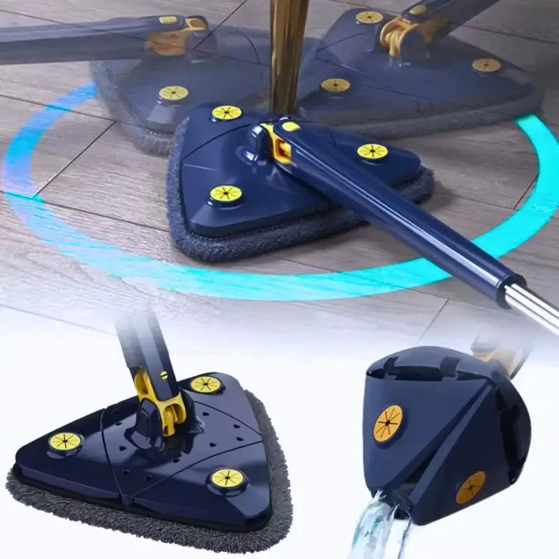 Mop de limpeza giratório 360° prático que facilita a limpeza de pisos sem esforço