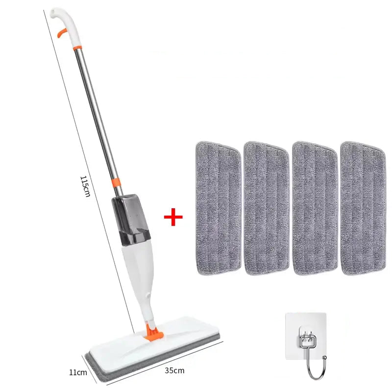 Mop de limpeza spray com microfibra reutilizável, fácil de usar e perfeito para manutenção diária