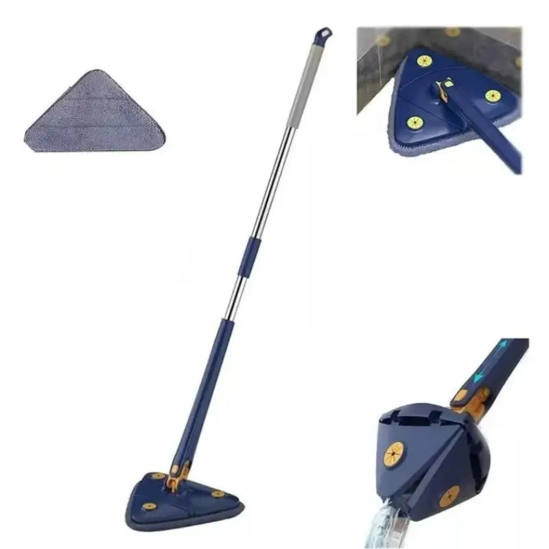 Mop rotativo 360° com design ergonômico que alcança cantos e reduz o esforço nas tarefas doméstica