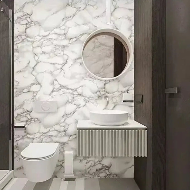 apel de parede autoadesivo de mármore com design único que destaca a personalidade de cada cômodo