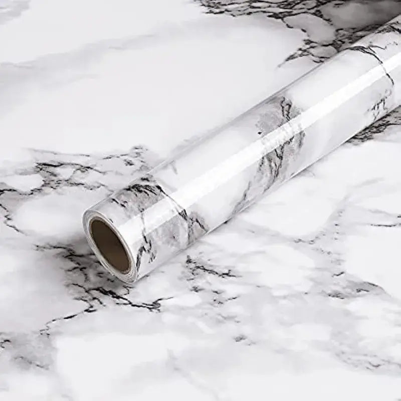 Papel de parede marmorizado autoadesivo com elegância neutra para harmonizar qualquer ambiente