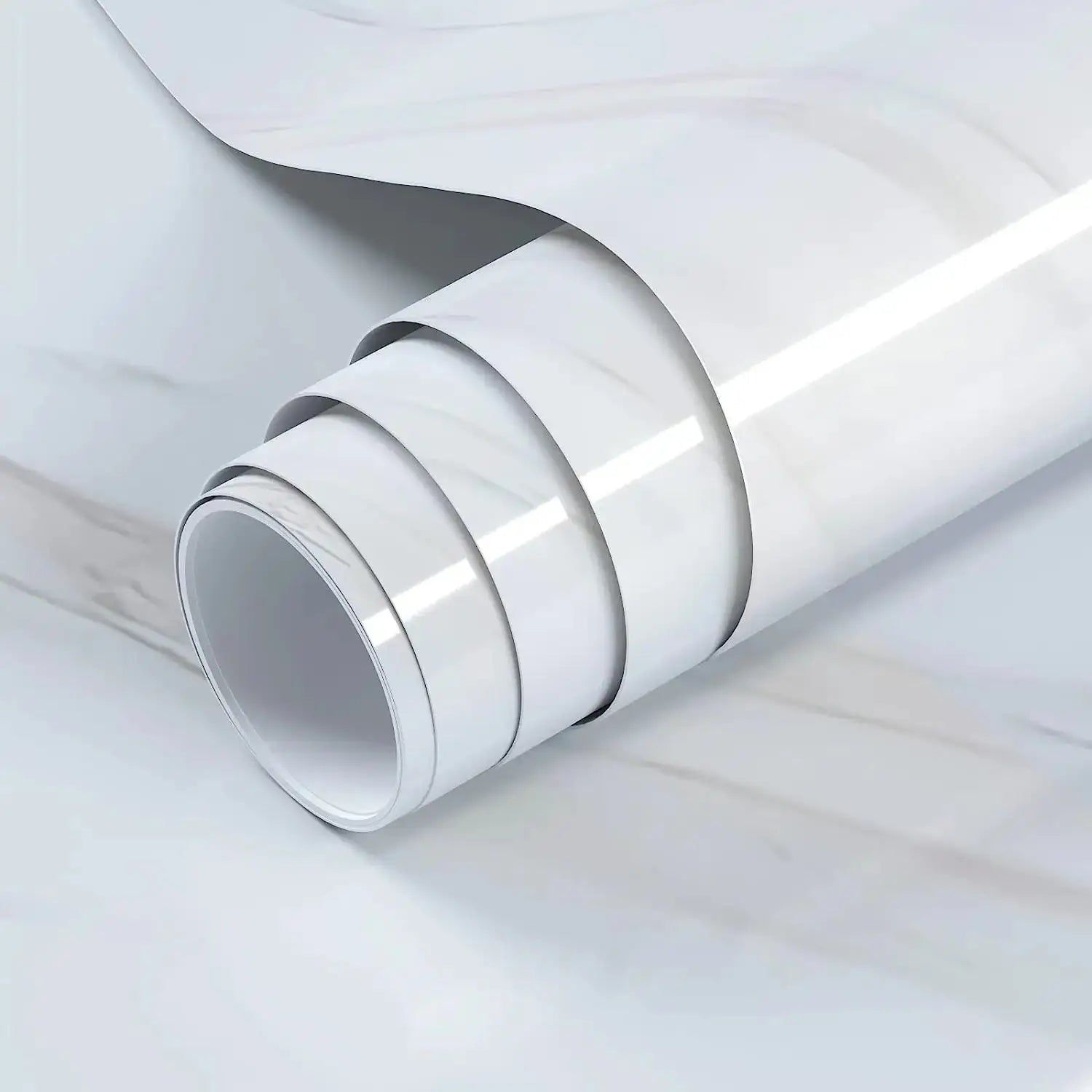 Papel de parede autoadesivo estilo mármore branco que ilumina salas e quartos com sofisticação