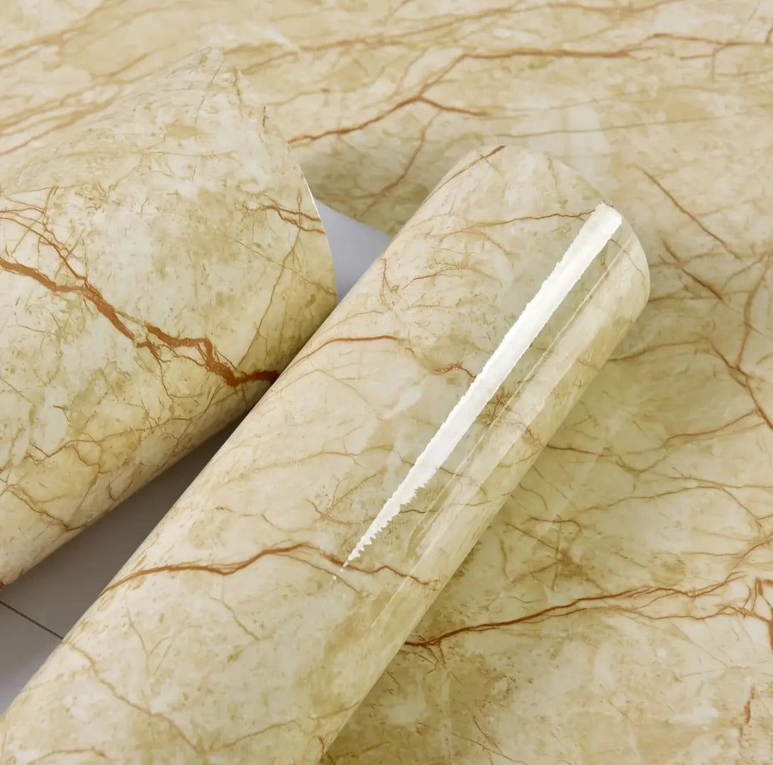 Papel marmorizado autoadesivo com design inspirado no mármore italiano para decoração sofisticada