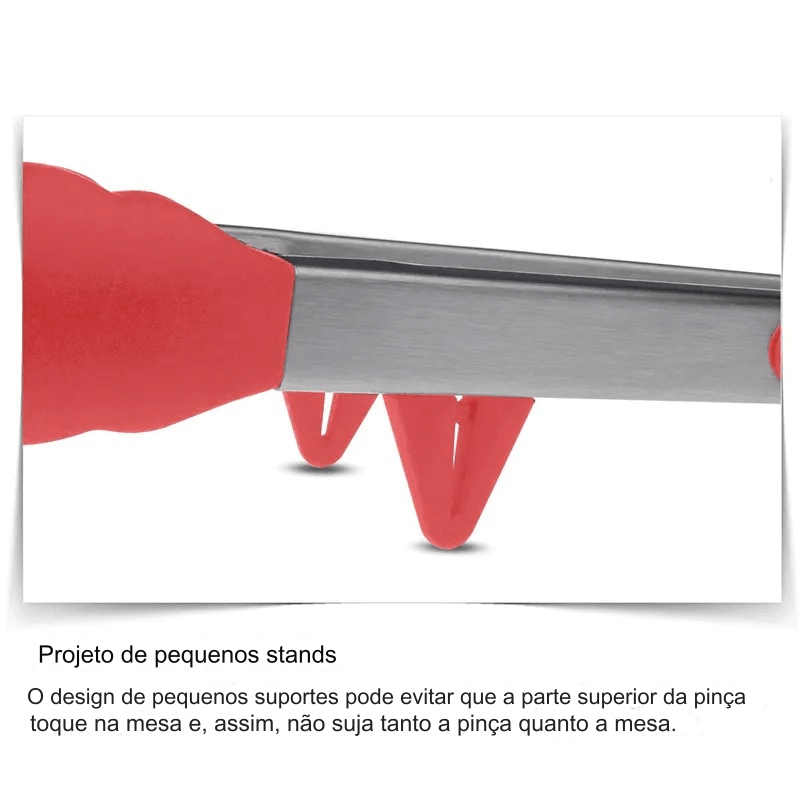 Pinça de cozinha inox ideal para churrasco, grelhas e preparo de carnes