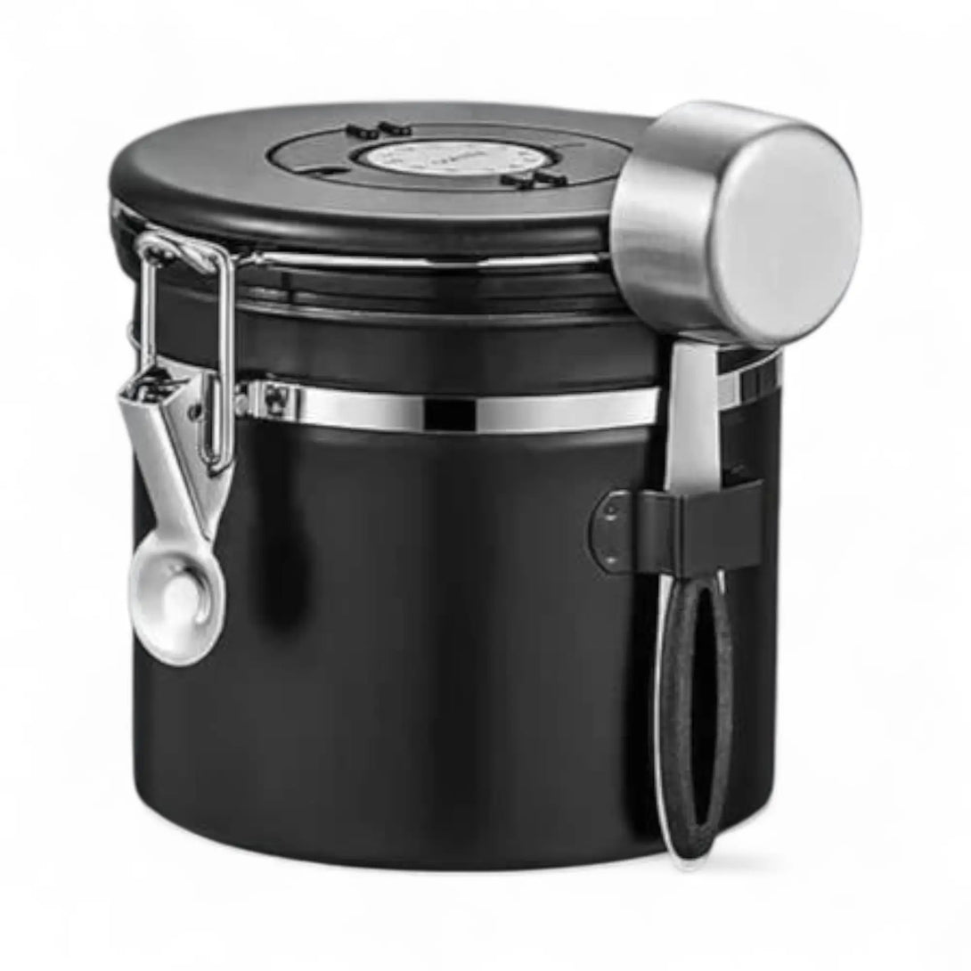 Pote Hermético Gourmet disponível em branco, bege, prateado e preto para combinar com sua decoração.