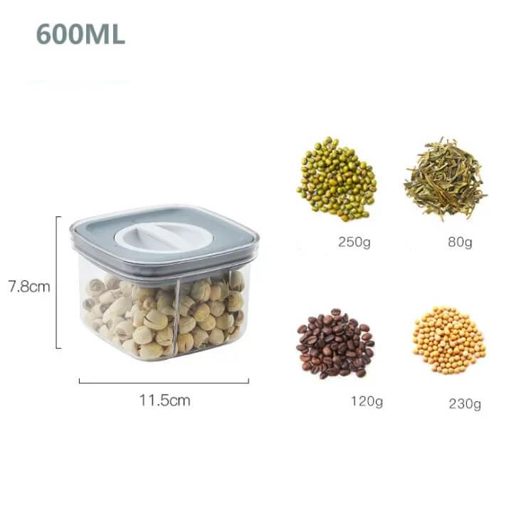 Pote Hermético Transparente utilizado para armazenar grãos, lanches e temperos com versatilidade.