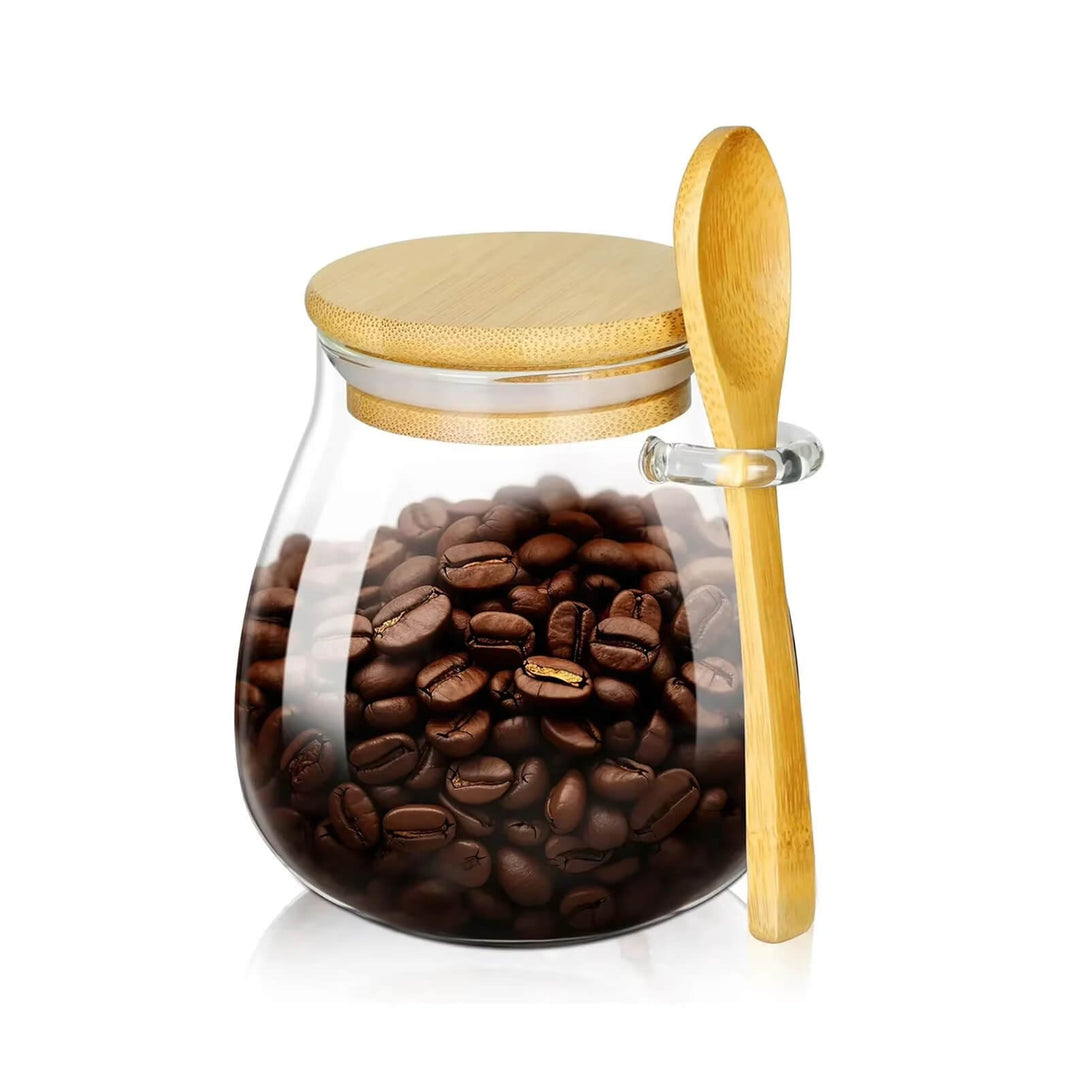 Pote de Vidro Hermético Multifuncional perfeito para armazenar café, chá, nozes e doces.