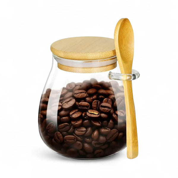 Pote de Vidro Hermético Multifuncional perfeito para armazenar café, chá, nozes e doces.