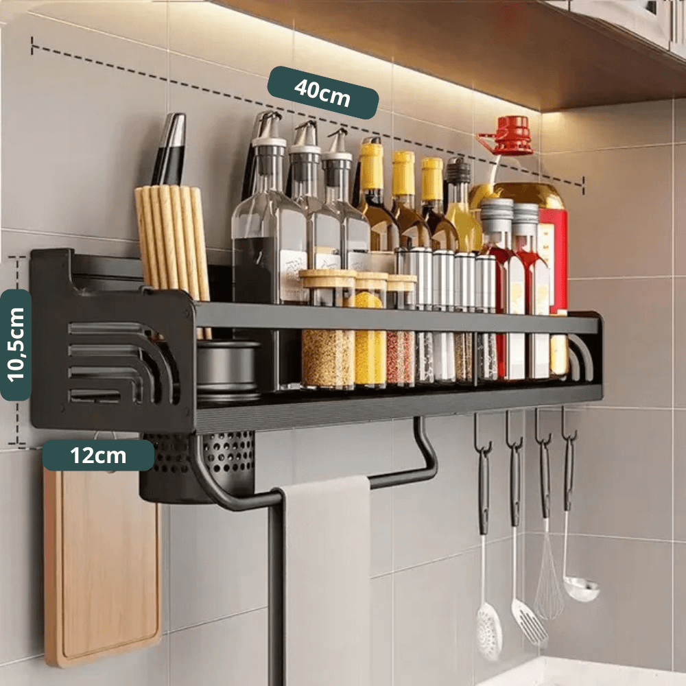 Prateleira de ferro com potes combinando utilidade e estilo em diversos ambientes.