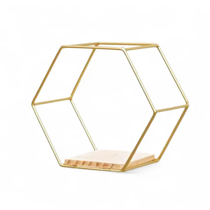 Rack de parede hexagonal com design nórdico elegante, perfeito para exposição de objetos