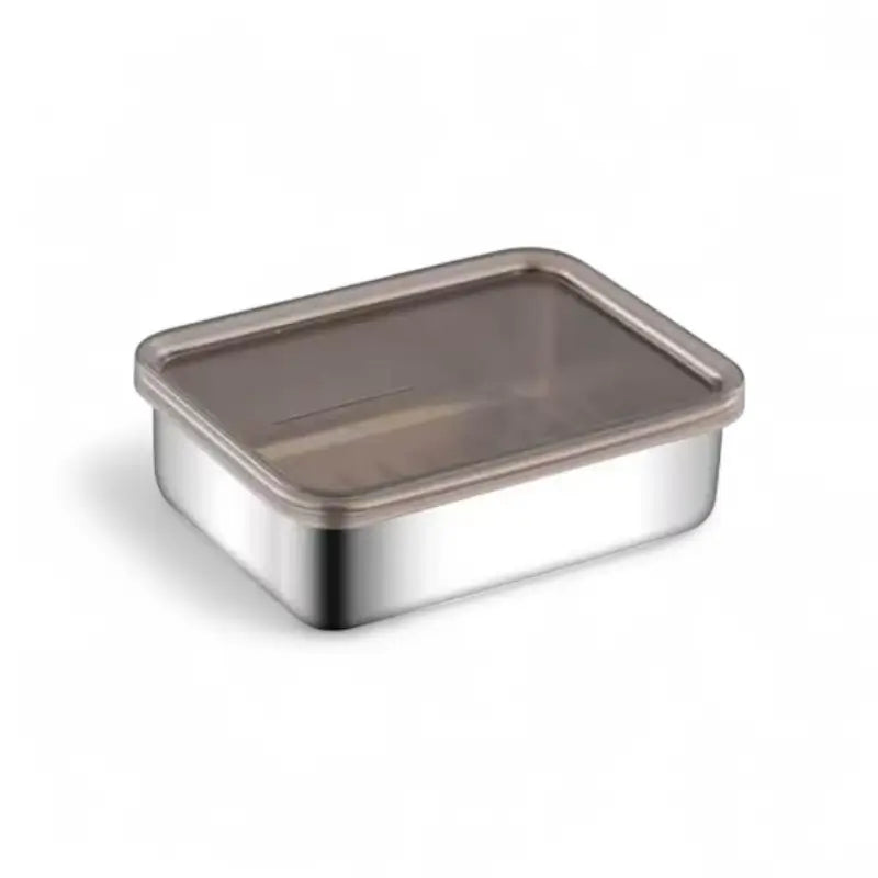 Recipiente de Aço Inox 2L para Armazenamento de Alimentos, com design durável e seguro para alimentos, lavável na lava-louças.