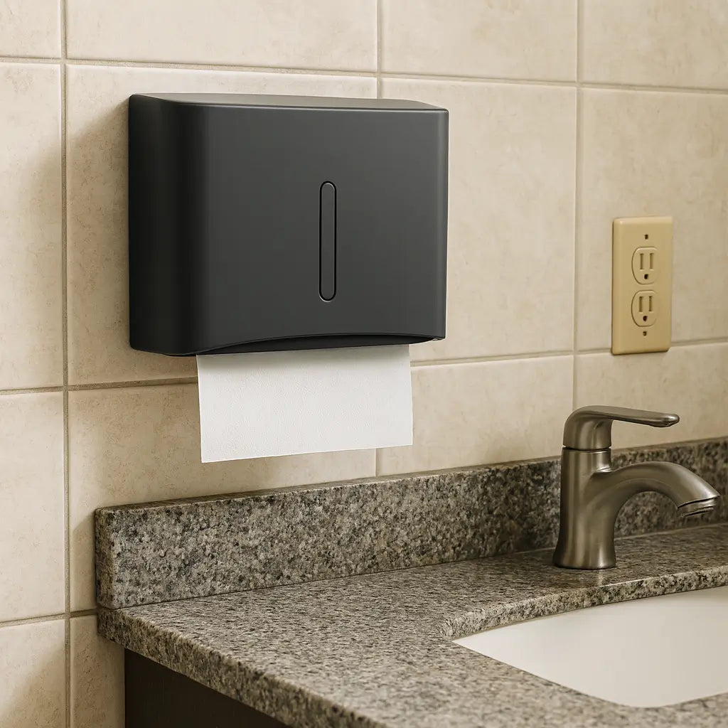 Suporte para toalha de papel com fixação adesiva, prático e sem furos para cozinhas e banheiros