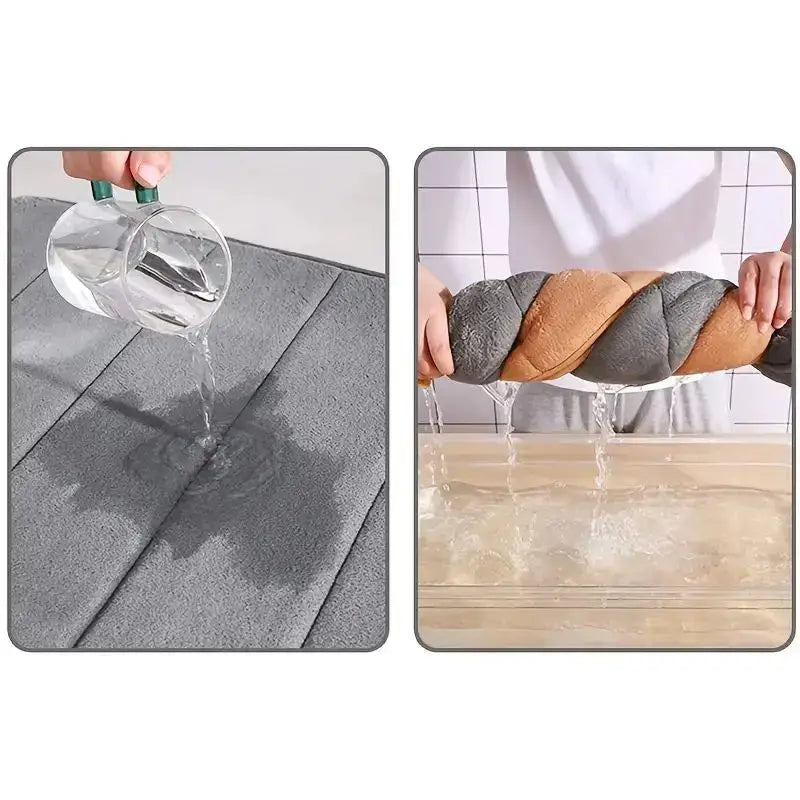 Tapete de banheiro antiderrapante com tecnologia memory e alta absorção para manter o piso seco