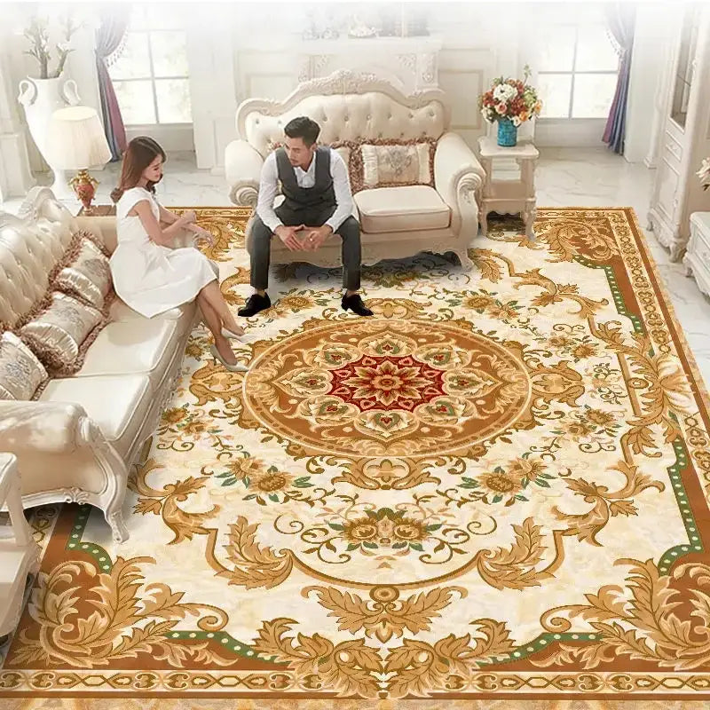 Ambiente decorado com o Tapete Europeu, unindo praticidade e beleza.