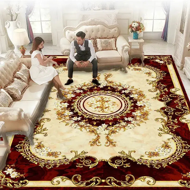 Estilo moderno realçado com o Tapete Europeu de grande tamanho.