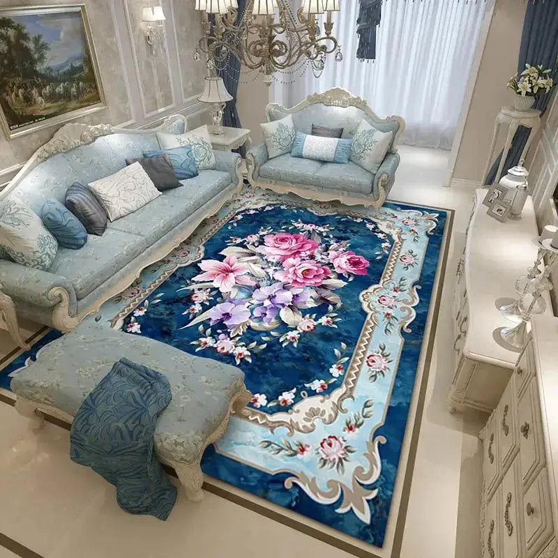 Sala confortável e acolhedora decorada com o Tapete Europeu.
